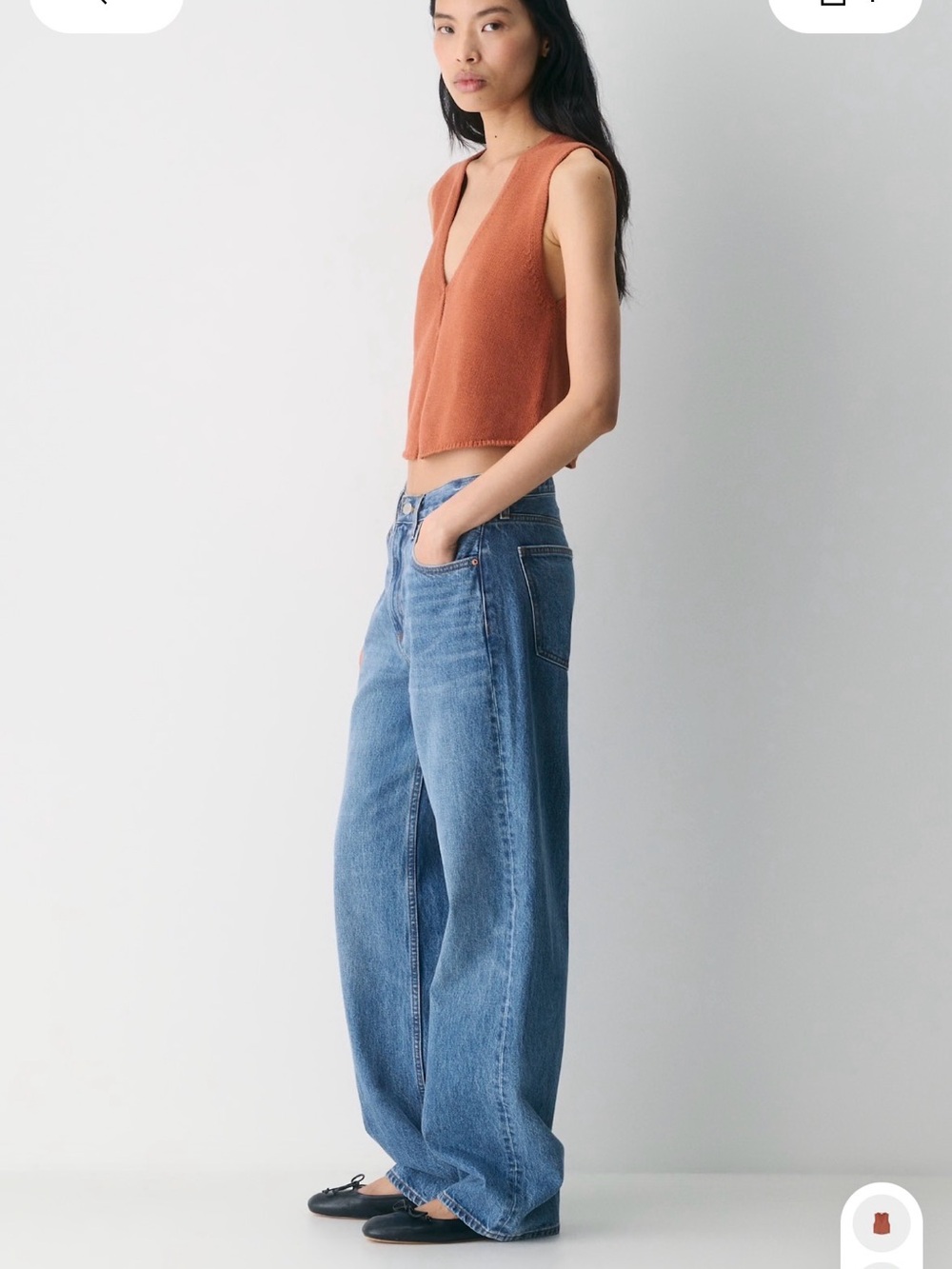Aritzia Wilfred basque sweater vest terracotta - Picture 3 of 7